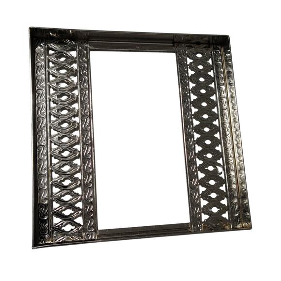 1960s Ornate Filigree Design Silver Tone Tissue Box Holder Hollywood Regency Era - Picture 4 of 5